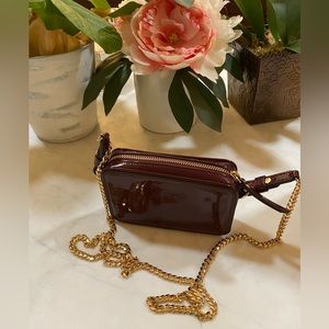 Banana Republic Red Mini Crossbody Purse with Gold-Tone Hardware